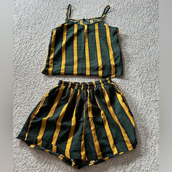 Zaful Tops - Zaful matching set (olive, black, yellow)